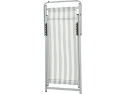Outlet Beliani Sedia a sdraio pieghevole LOCRI II Metallo Grigio chiaro Bianco Grigio