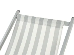 Outlet Beliani Sedia a sdraio pieghevole LOCRI II Metallo Grigio chiaro Bianco Grigio