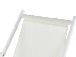 Best Beliani Sedia a sdraio pieghevole LOCRI II Metallo Beige chiaro Beige Bianco