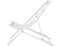 Best Beliani Sedia a sdraio pieghevole LOCRI II Metallo Beige chiaro Beige Bianco