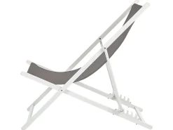 Clearance Beliani Sedia a sdraio pieghevole LOCRI II Metallo Grigio Bianco Grigio
