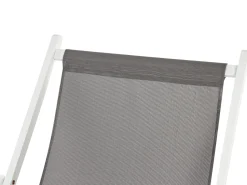 Clearance Beliani Sedia a sdraio pieghevole LOCRI II Metallo Grigio Bianco Grigio