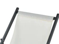 Outlet Beliani Sedia a sdraio pieghevole LOCRI II Metallo Beige chiaro Beige Nero