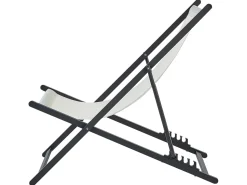 Outlet Beliani Sedia a sdraio pieghevole LOCRI II Metallo Beige chiaro Beige Nero