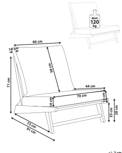 Best Beliani MICCIANO Legno d'acacia Bianco sporco Bianco Marrone
