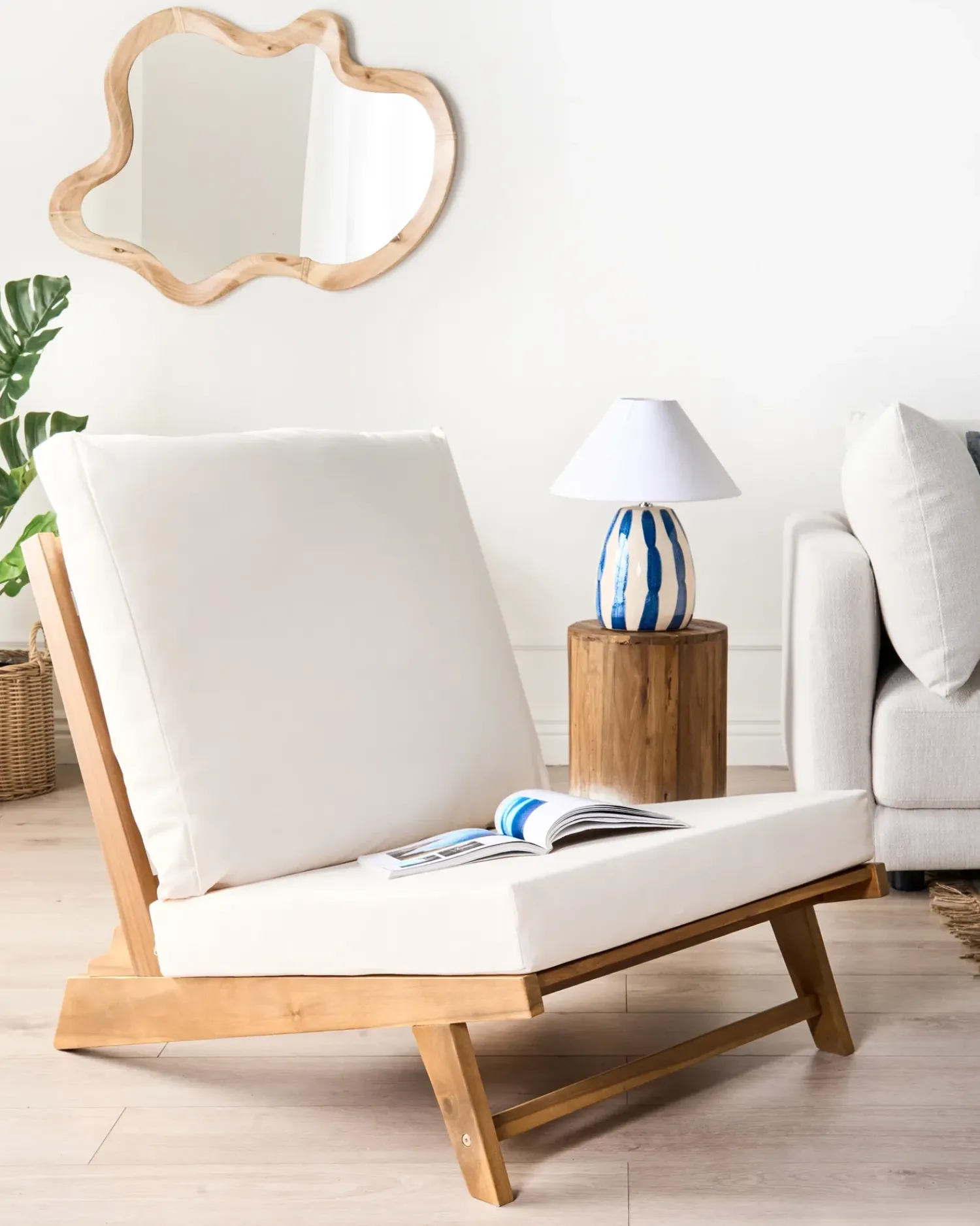 Best Beliani MICCIANO Legno d'acacia Bianco sporco Bianco Marrone