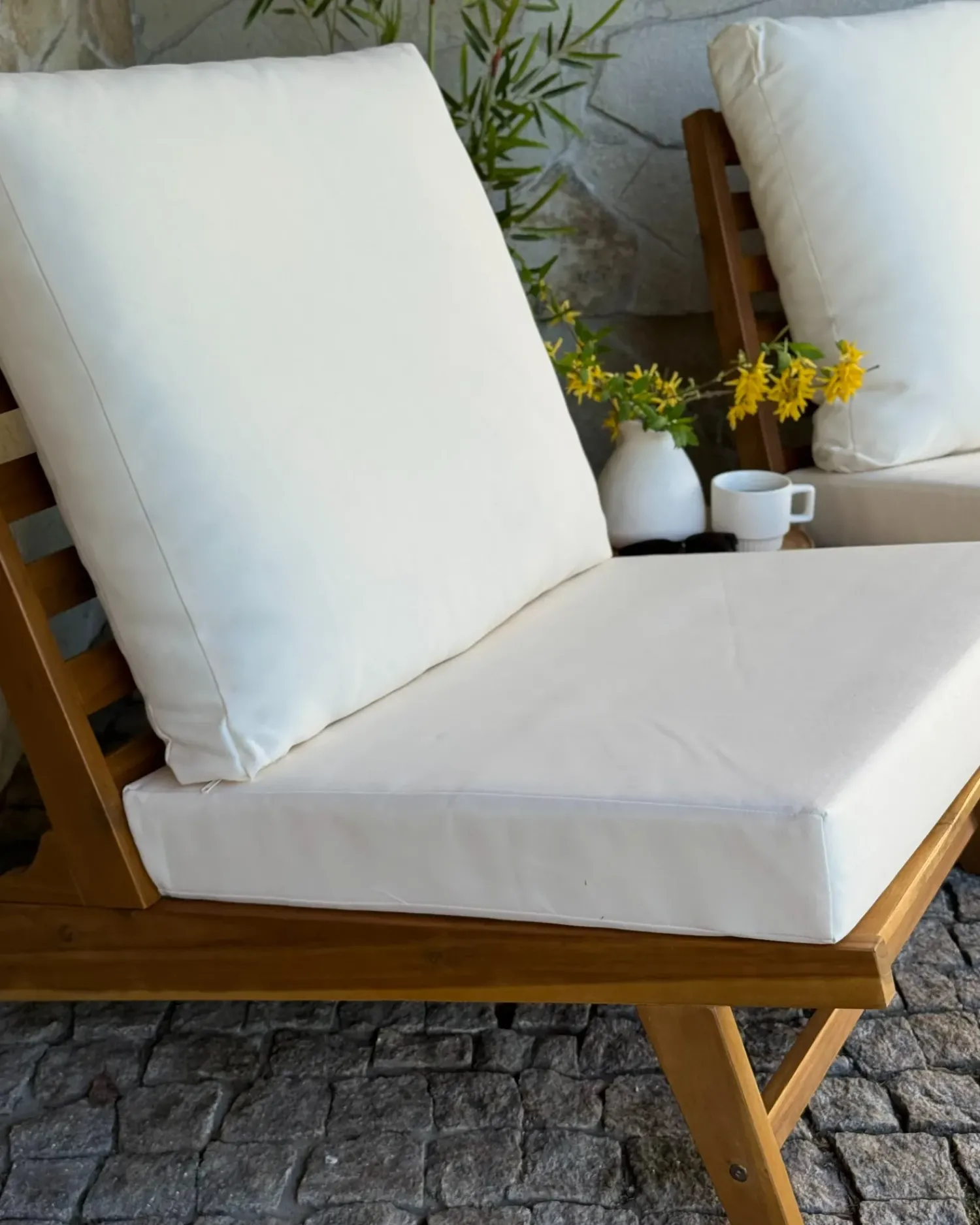 Best Beliani MICCIANO Legno d'acacia Bianco sporco Bianco Marrone