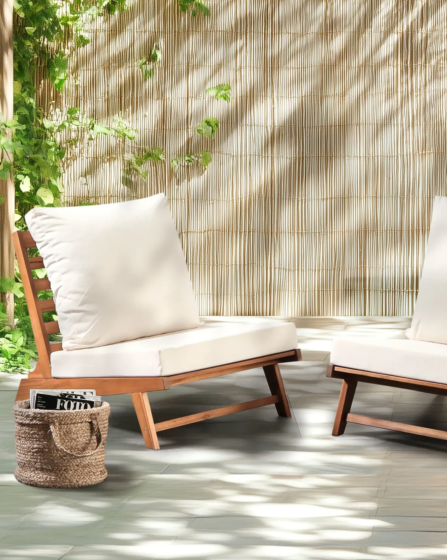 Best Beliani MICCIANO Legno d'acacia Bianco sporco Bianco Marrone