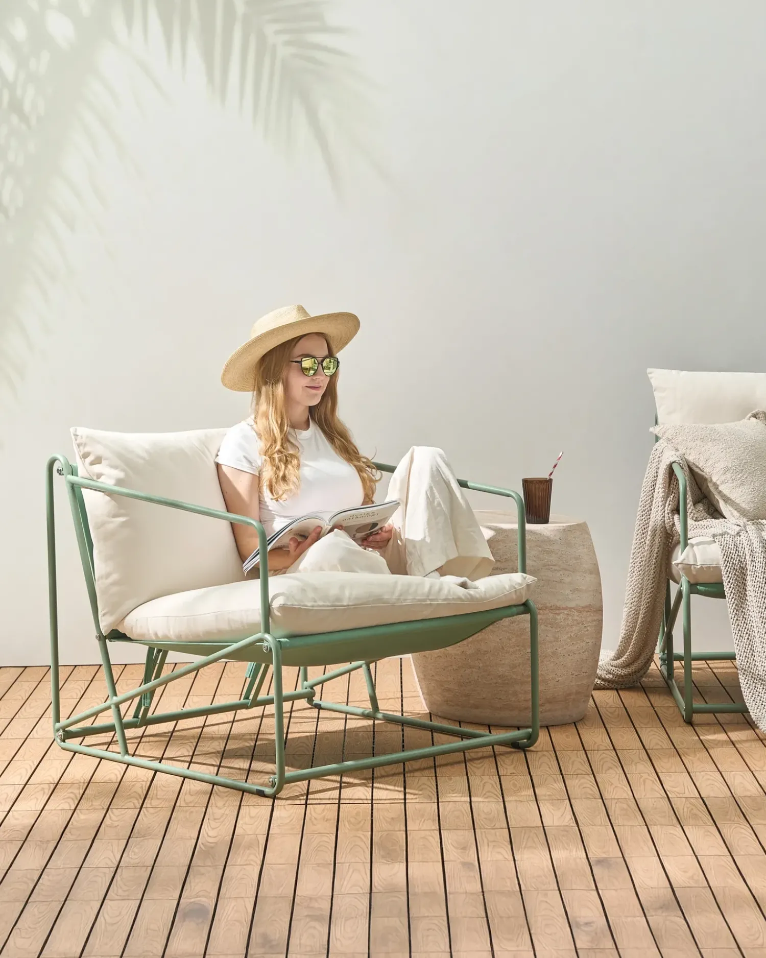 Sale Beliani PONTE Metallo Verde Beige Verde