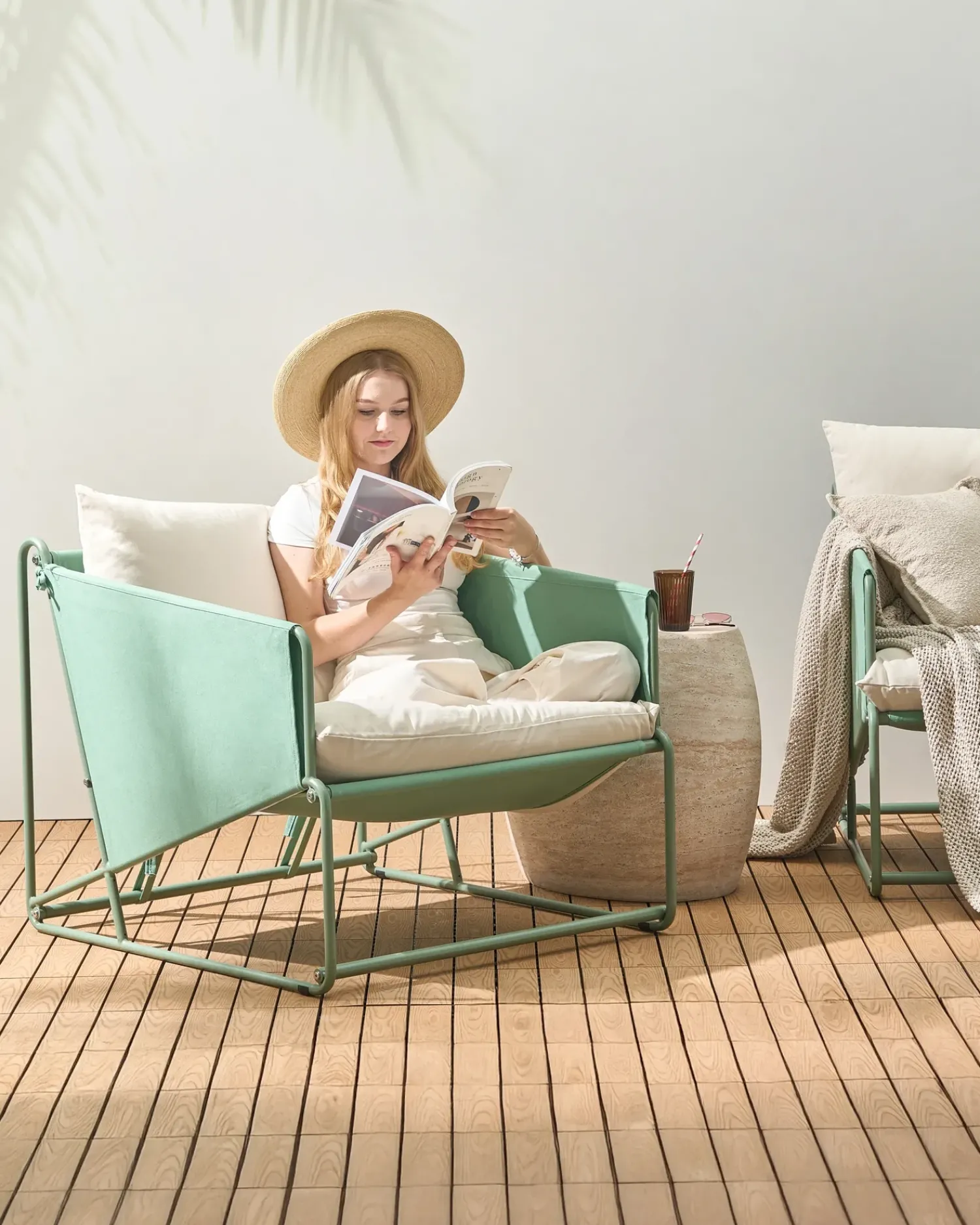 Sale Beliani PONTE Metallo Verde Beige Verde
