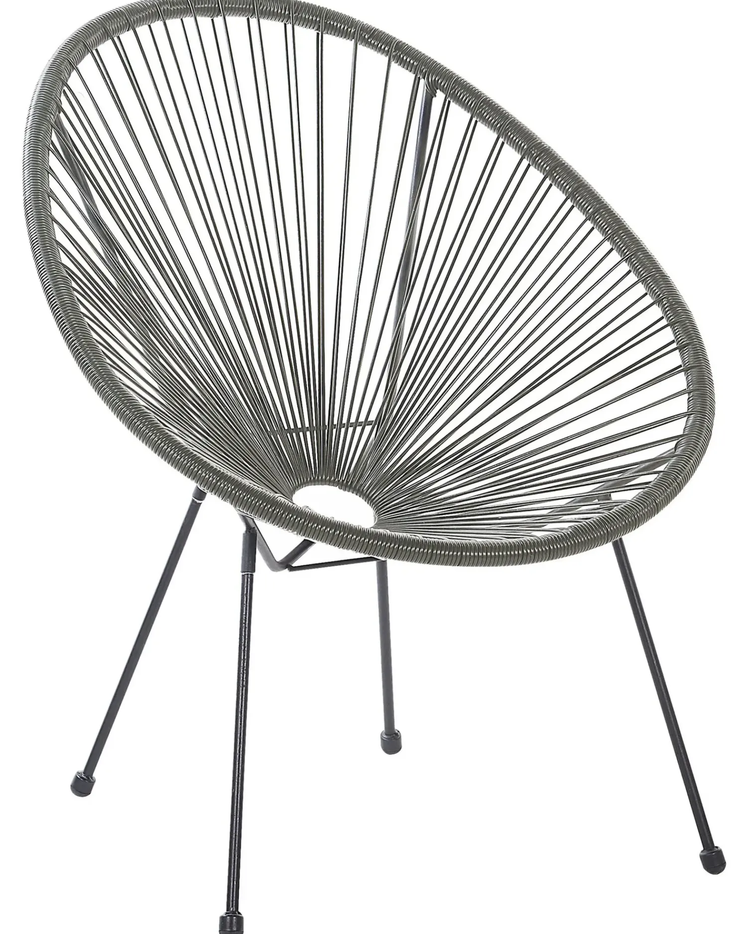New Beliani ACAPULCO II Rattan sintetico (PE) Grigio scuro Grigio Nero