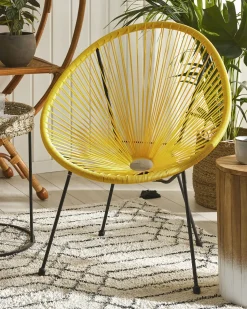 Hot Beliani ACAPULCO II Rattan sintetico (PE) Giallo Giallo Nero