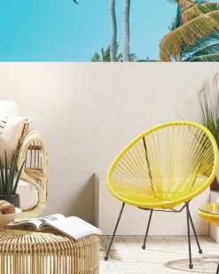 Hot Beliani ACAPULCO II Rattan sintetico (PE) Giallo Giallo Nero