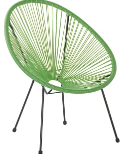 New Beliani Sedia da giardino ACAPULCO II Rattan sintetico (PE) Verde Verde Nero