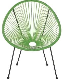 New Beliani Sedia da giardino ACAPULCO II Rattan sintetico (PE) Verde Verde Nero