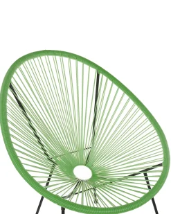 New Beliani Sedia da giardino ACAPULCO II Rattan sintetico (PE) Verde Verde Nero