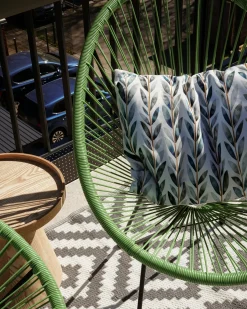 New Beliani Sedia da giardino ACAPULCO II Rattan sintetico (PE) Verde Verde Nero