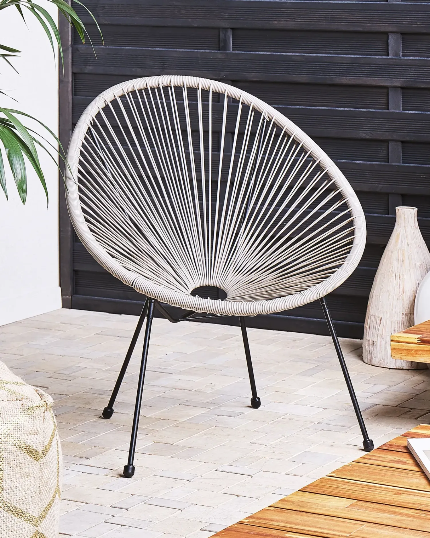 Sale Beliani ACAPULCO II Rattan sintetico (PE) Grigio chiaro Grigio Nero