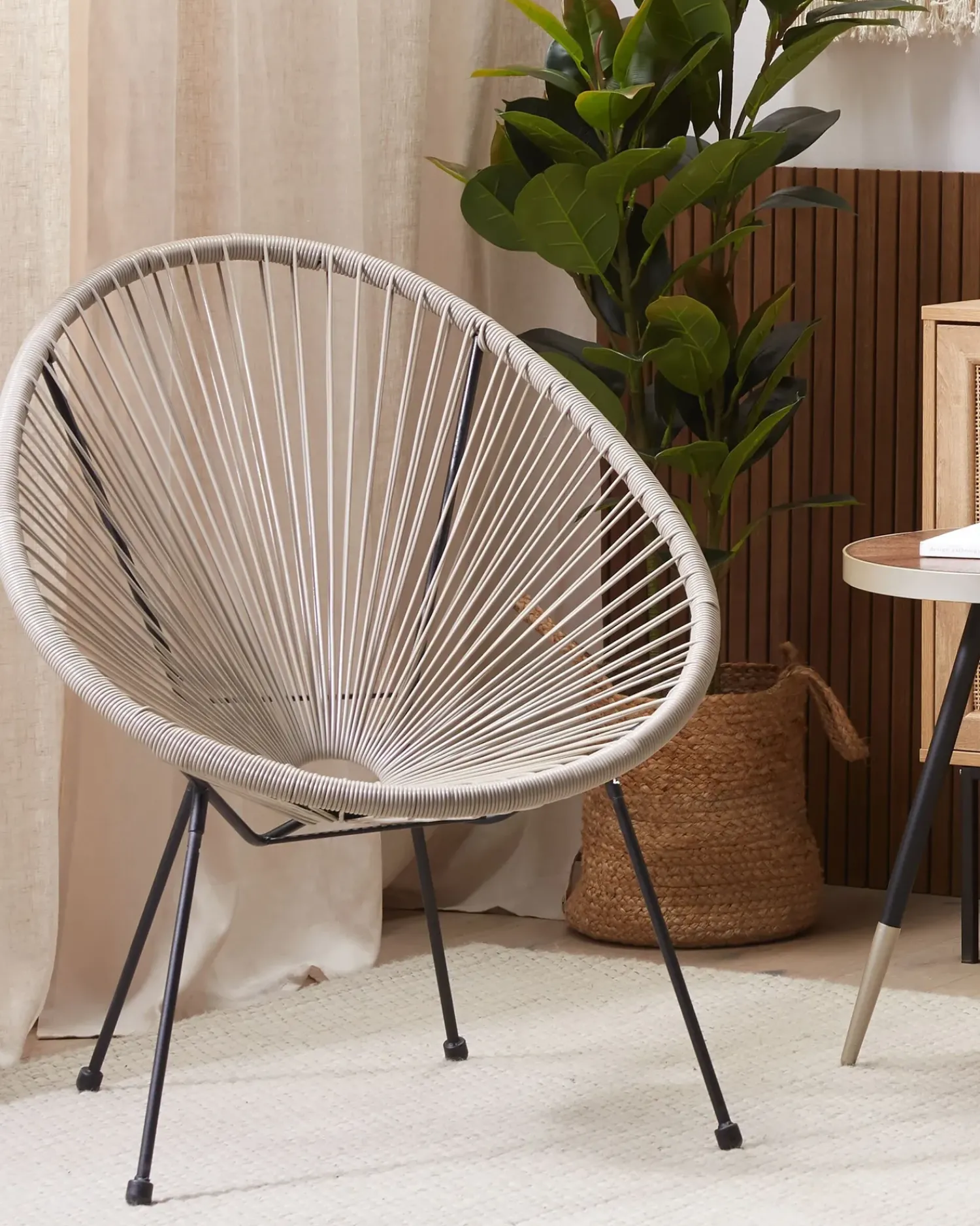 Sale Beliani ACAPULCO II Rattan sintetico (PE) Grigio chiaro Grigio Nero
