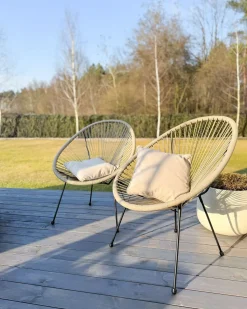 Sale Beliani ACAPULCO II Rattan sintetico (PE) Grigio chiaro Grigio Nero