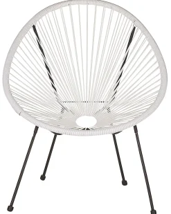Online Beliani ACAPULCO II Rattan sintetico (PE) Bianco Bianco Nero