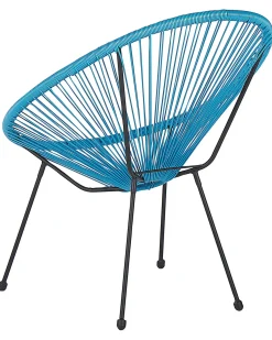 New Beliani ACAPULCO II Rattan sintetico (PE) Blu Blu Nero