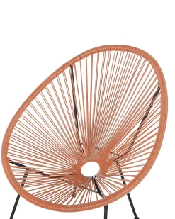 Discount Beliani Sedia da giardino ACAPULCO II Rattan sintetico (PE) Arancione Arancione Nero