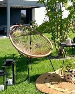 Online Beliani ACAPULCO II Rattan sintetico (PE) Naturale Marrone Nero