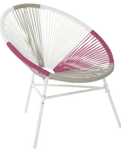 Outlet Beliani ACAPULCO Rattan sintetico (PE) Fucsia Beige Bianco Rosa Multicolore