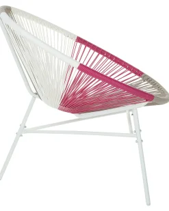 Outlet Beliani ACAPULCO Rattan sintetico (PE) Fucsia Beige Bianco Rosa Multicolore