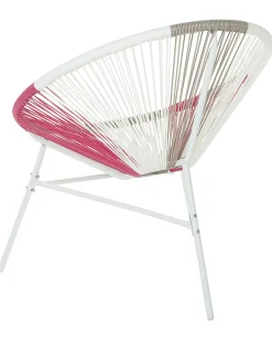 Outlet Beliani ACAPULCO Rattan sintetico (PE) Fucsia Beige Bianco Rosa Multicolore