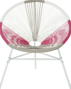 Outlet Beliani ACAPULCO Rattan sintetico (PE) Fucsia Beige Bianco Rosa Multicolore