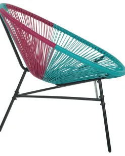 Hot Beliani Sedia da giardino ACAPULCO Rattan sintetico (PE) Turchese Blu Nero Rosa Multicolore