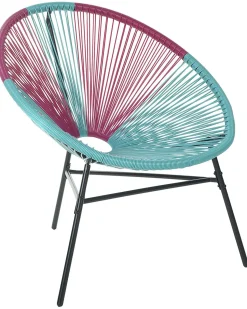 Hot Beliani Sedia da giardino ACAPULCO Rattan sintetico (PE) Turchese Blu Nero Rosa Multicolore