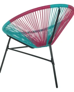 Hot Beliani Sedia da giardino ACAPULCO Rattan sintetico (PE) Turchese Blu Nero Rosa Multicolore