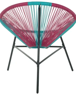 Hot Beliani Sedia da giardino ACAPULCO Rattan sintetico (PE) Turchese Blu Nero Rosa Multicolore