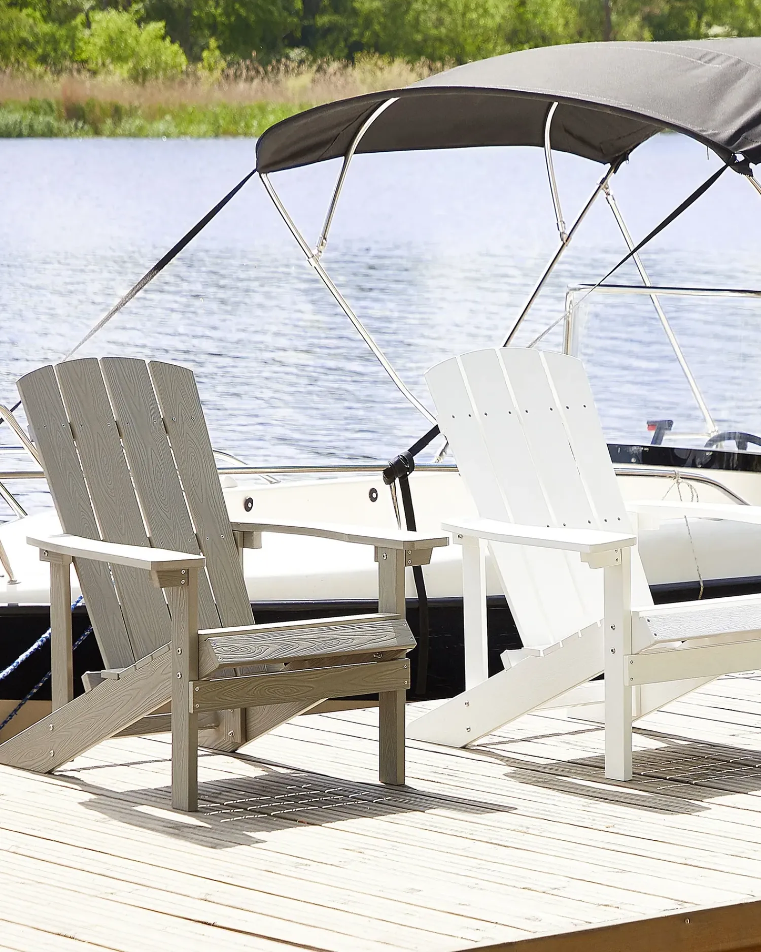 Discount Beliani Sedia da giardino ADIRONDACK chiaro Grigio