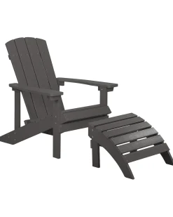 Outlet Beliani ADIRONDACK con poggiapiedi scuro Grigio