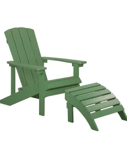 Outlet Beliani ADIRONDACK con poggiapiedi Verde