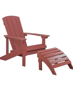 Hot Beliani ADIRONDACK con poggiapiedi Rosso