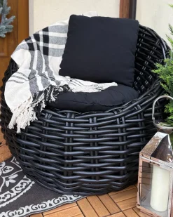 Online Beliani Sedia da giardino LERICI Rattan Nero