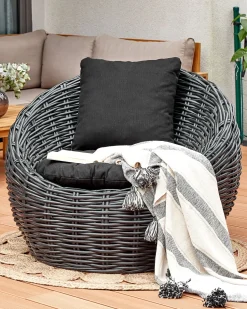 Online Beliani Sedia da giardino LERICI Rattan Nero