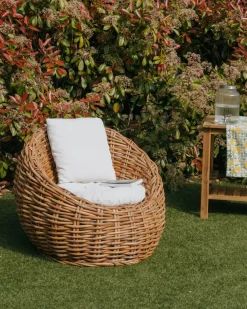 Discount Beliani Sedia da giardino LERICI Rattan Naturale Beige Naturale