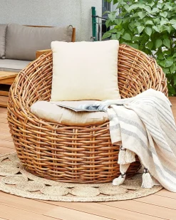 Discount Beliani Sedia da giardino LERICI Rattan Naturale Beige Naturale
