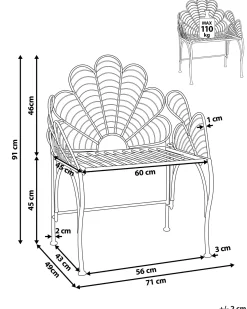 Clearance Beliani Sedia da giardino LIGURIA Metallo Nero
