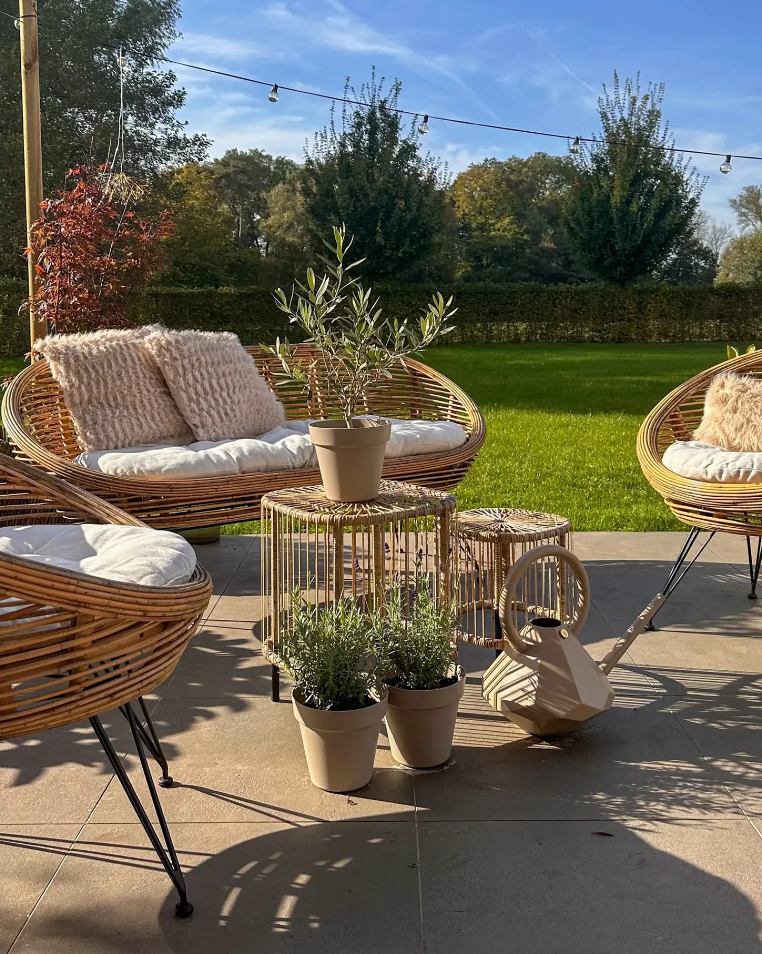 Sale Beliani MARATEA Rattan Naturale Beige Naturale Nero