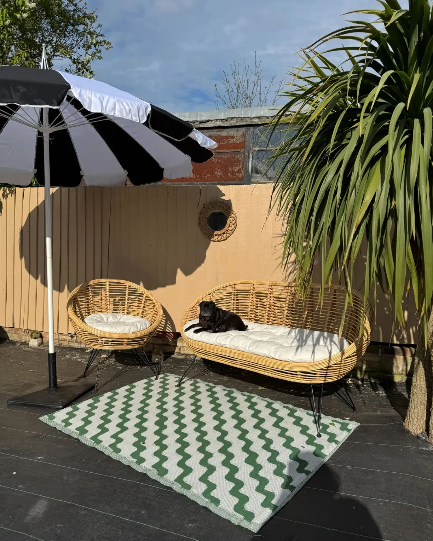 Sale Beliani MARATEA Rattan Naturale Beige Naturale Nero