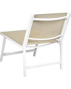 New Beliani MARCEDDI con poggiapiedi Metallo Bianco/Beige Beige Bianco