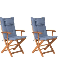 Sale Beliani MAUI Legno d'acacia Blu Blu Marrone