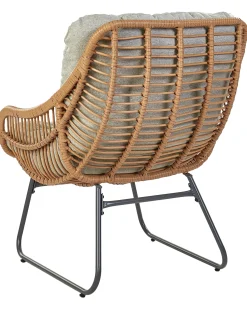 Best Beliani Sedia da giardino MESTRE con poggiapiedi Rattan sintetico (PE) Naturale Grigio Naturale Nero